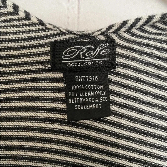 Anthropologie Roffe Boho Black & White Micro Striped Long Sweeper Cardigan - Picture 5 of 8